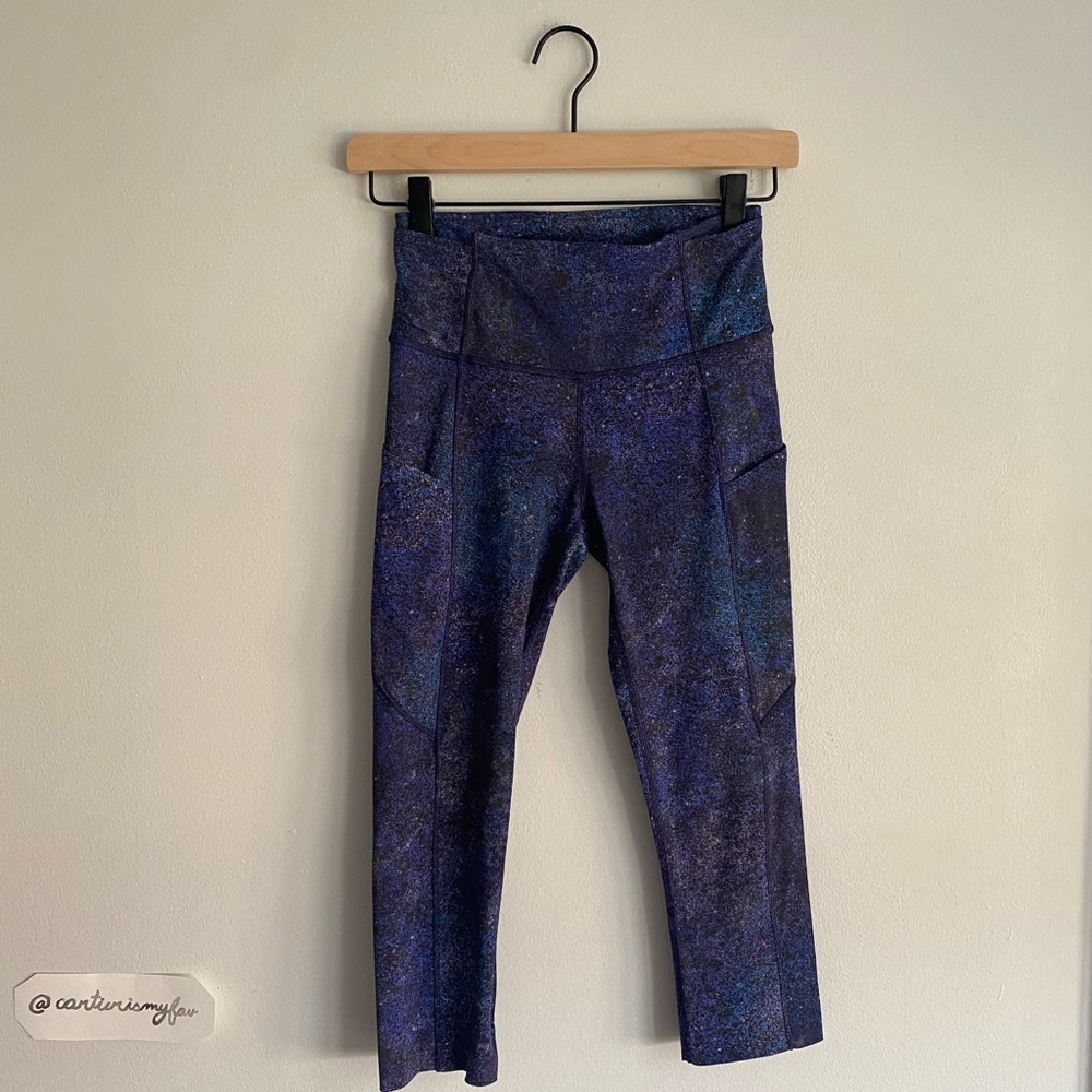 Lululemon Fast & Free High-Rise Crop II Nulux Polar Lights Blue - Size 4, 19”